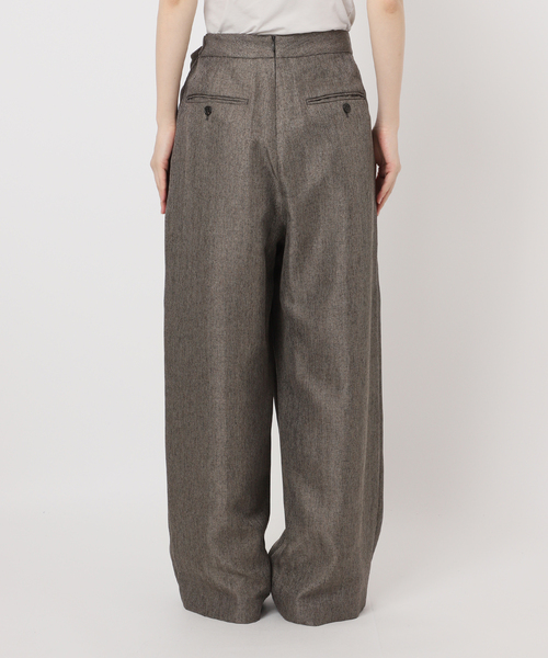 B.C STOCK（ベーセーストック）の「手洗い可 / ヘザーツイードラップタックスラックス（スラックス・レディース・グレー/ブラウン・FREE）」の22枚目の写真