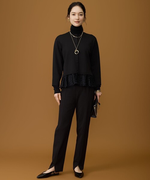 自由区（ジユウク）の「ジョーゼットニット パンツ（その他パンツ・レディース・ブラック系/アイボリー系/グレー系・32）」の6枚目の写真