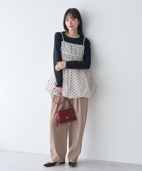 ELLIE ベージュ コクーンパンツ S earth music&ecology（アースミュージックアンドエコロジー）の