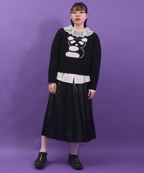 I am I in fact...(アイアムアイインファクト)の「LEATHER LIKE pleats skirt(スカート・レディース・ブラック・FREE)」の22枚目の写真