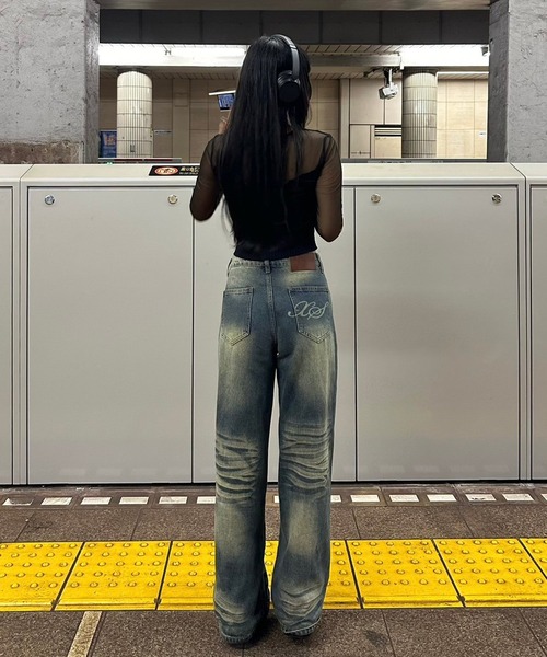 Flugge(フラッジー)の「ヴィンテージウォッシュデニム(デニムパンツ・レディース・ブルー・SMALL)」の2枚目の写真