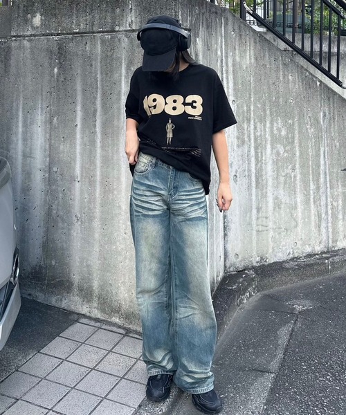 Flugge(フラッジー)の「ヴィンテージウォッシュデニム(デニムパンツ・レディース・ブルー・SMALL)」の3枚目の写真