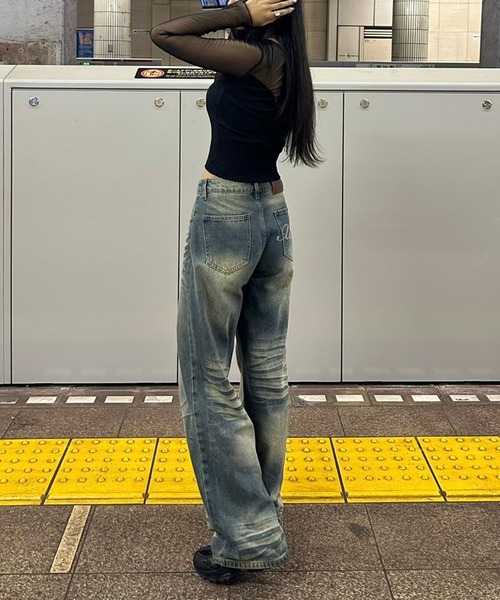 Flugge(フラッジー)の「ヴィンテージウォッシュデニム(デニムパンツ・レディース・ブルー・SMALL)」の6枚目の写真