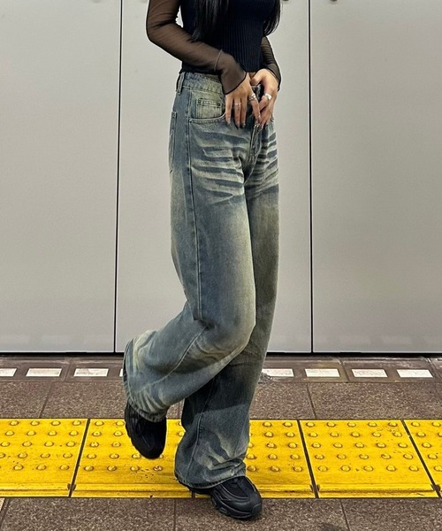 Flugge(フラッジー)の「ヴィンテージウォッシュデニム(デニムパンツ・レディース・ブルー・SMALL)」の7枚目の写真