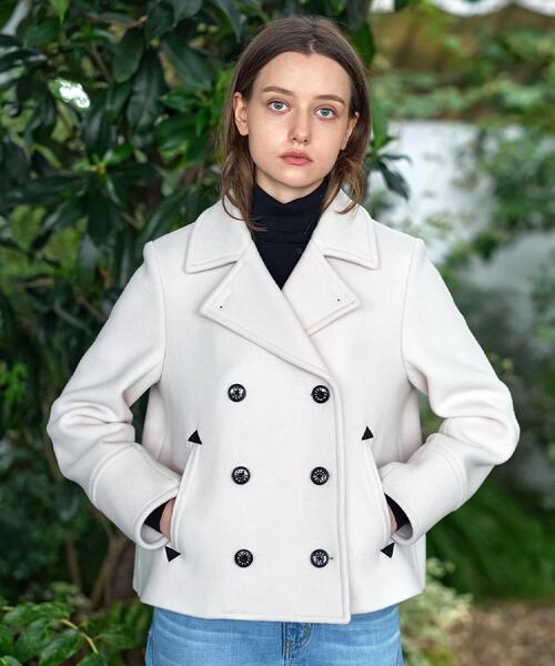 DRESSTERIOR（ドレステリア）の「【CLASSY.12月号/otonaMUSE11月号掲載】Super140'sショートPジャケット（ピーコート・レディース・ネイビー/ダークグレー/オフホワイト・36/34/38）」の5枚目の写真