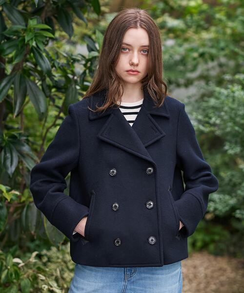 DRESSTERIOR（ドレステリア）の「【CLASSY.12月号/otonaMUSE11月号掲載】Super140'sショートPジャケット（ピーコート・レディース・ネイビー/ダークグレー/オフホワイト・36/34/38）」の18枚目の写真