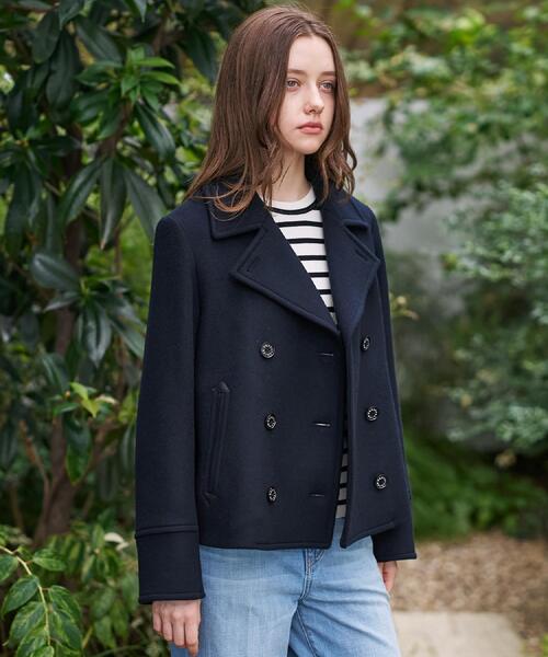 DRESSTERIOR（ドレステリア）の「【CLASSY.12月号/otonaMUSE11月号掲載】Super140'sショートPジャケット（ピーコート・レディース・ネイビー/ダークグレー/オフホワイト・36/34/38）」の20枚目の写真