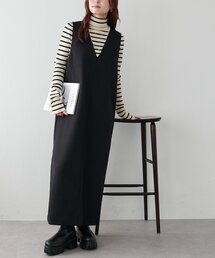 【上品リラクシー/低身長サイズあり】深Vジャンスカ