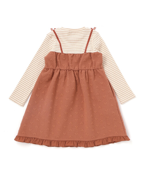 SLAP SLIP(スラップスリップ)の「ハート音符刺しゅうポコポコキルトドッキングワンピース(80~130cm)(ワンピース・キッズ・ブラック/ブラウン・80cm/100cm/90cm/110cm/130cm/120cm)」の10枚目の写真