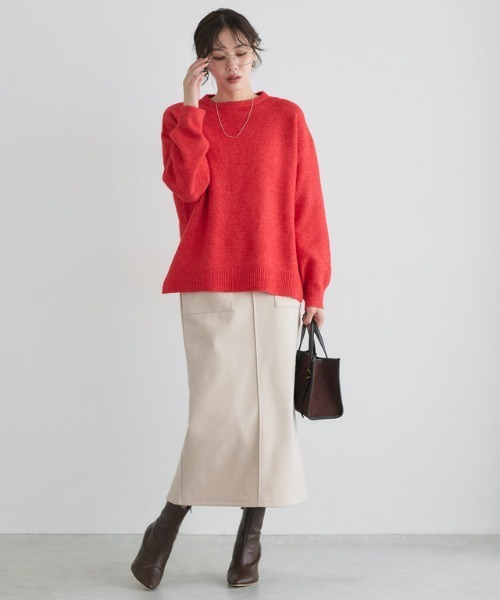 Pierrot(ピエロ)の「カット起毛ポケットIラインスカート(スカート・レディース・ベージュ系その他/ブラック/アイボリー/チャコール・M/PL/PM/L)」の16枚目の写真