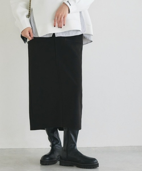 Pierrot(ピエロ)の「カット起毛ポケットIラインスカート(スカート・レディース・ベージュ系その他/ブラック/アイボリー/チャコール・M/PL/PM/L)」の19枚目の写真