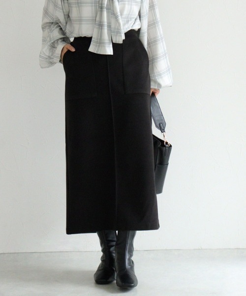 Pierrot(ピエロ)の「カット起毛ポケットIラインスカート(スカート・レディース・ベージュ系その他/ブラック/アイボリー/チャコール・M/PL/PM/L)」の22枚目の写真