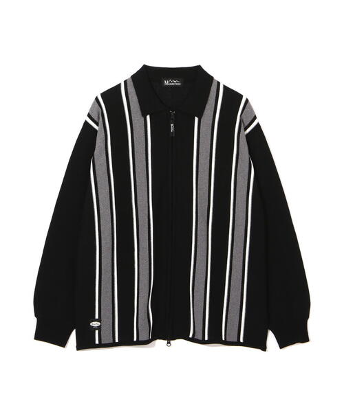 MANASTASH（マナスタッシュ）の「MANASTASH/マナスタッシュ　MCA STRIPE ZIP KNIT/ストライプジップニット（ニット/セーター・メンズ・モスグリーン/ネイビー/ブラック・L/M/S/XL）」の4枚目の写真