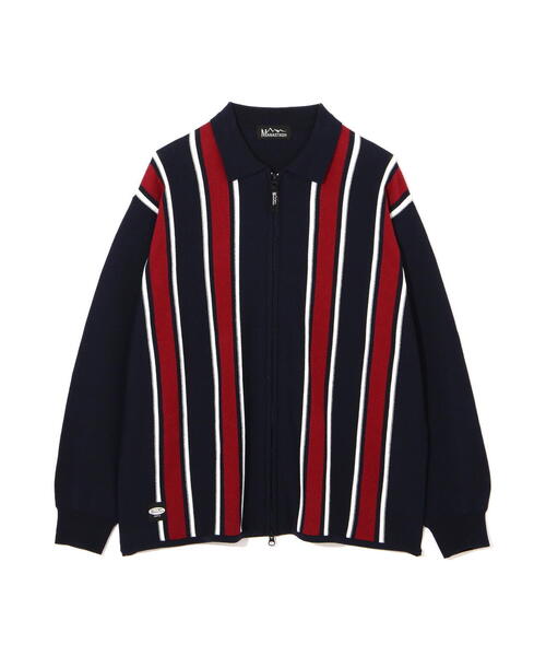 MANASTASH（マナスタッシュ）の「MANASTASH/マナスタッシュ　MCA STRIPE ZIP KNIT/ストライプジップニット（ニット/セーター・メンズ・モスグリーン/ネイビー/ブラック・L/M/S/XL）」の6枚目の写真