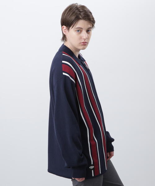 MANASTASH（マナスタッシュ）の「MANASTASH/マナスタッシュ　MCA STRIPE ZIP KNIT/ストライプジップニット（ニット/セーター・メンズ・モスグリーン/ネイビー/ブラック・L/M/S/XL）」の7枚目の写真