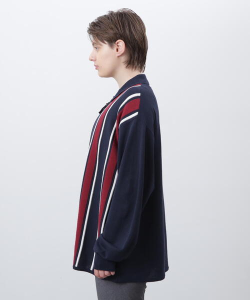 MANASTASH（マナスタッシュ）の「MANASTASH/マナスタッシュ　MCA STRIPE ZIP KNIT/ストライプジップニット（ニット/セーター・メンズ・モスグリーン/ネイビー/ブラック・L/M/S/XL）」の9枚目の写真