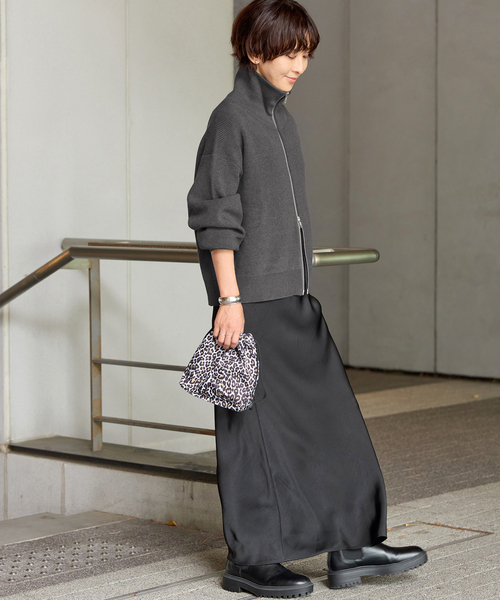 JOURNAL STANDARD relume(ジャーナルスタンダード レリューム)の「《WEB限定追加2》ダブルジップニットカーディガン(カーディガン/ボレロ・レディース・チャコールグレー/ネイビー・FREE)」の4枚目の写真