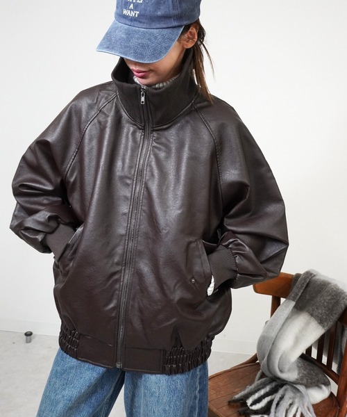 gossara（ゴサラ）の「スタンドカラー合皮ブルゾン（ブルゾン・レディース・ブラウン/ブラック・FREE）」の19枚目の写真