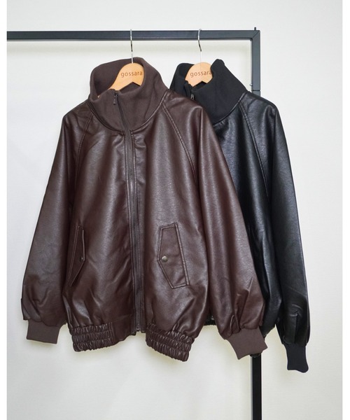 gossara（ゴサラ）の「スタンドカラー合皮ブルゾン（ブルゾン・レディース・ブラウン/ブラック・FREE）」の14枚目の写真