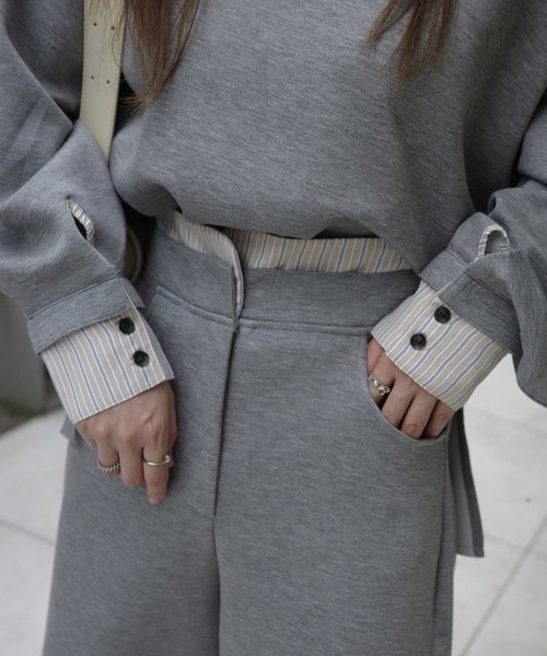 WILLFULLY（ウィルフリー）の「layered woven ponte PT（その他パンツ・レディース・チャコール/グレー/ブラック・FREE）」の13枚目の写真