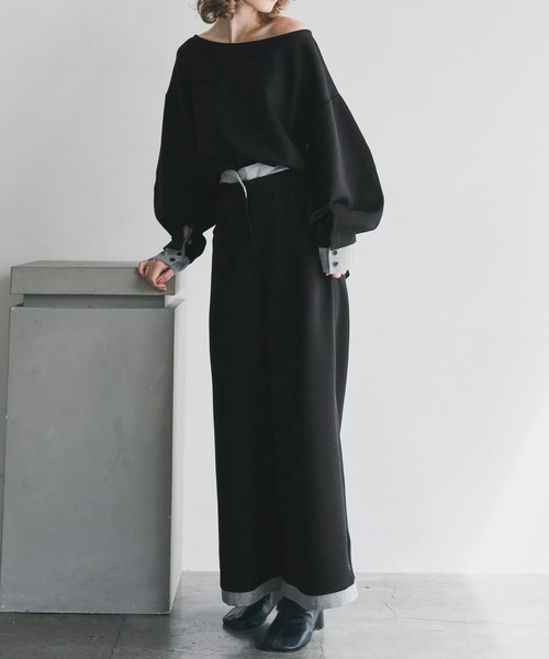 WILLFULLY（ウィルフリー）の「layered woven ponte PT（その他パンツ・レディース・チャコール/グレー/ブラック・FREE）」の18枚目の写真