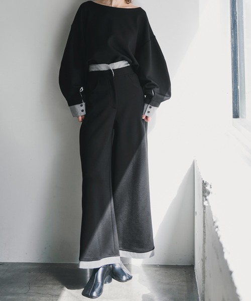 WILLFULLY（ウィルフリー）の「layered woven ponte PT（その他パンツ・レディース・チャコール/グレー/ブラック・FREE）」の21枚目の写真