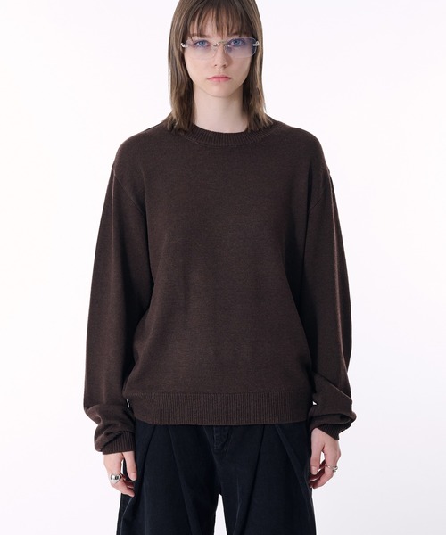 セール】WOOL BLEND BASIC KNIT/ウールブレンドベーシックニット