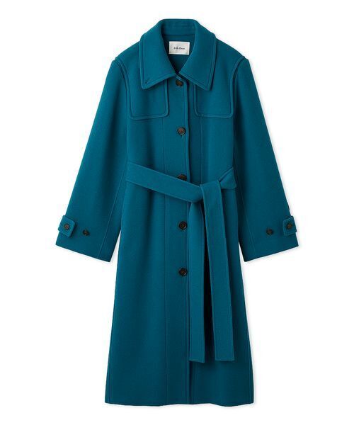 ミラオーウェン　ピーコート　オーバーサイズ　ブルー　フリーサイズ　ハーフコート ミラオーウェン 完売 【限定】ビッグカラーハーフ丈コクーンPコート