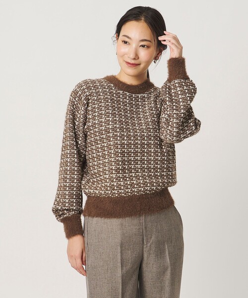 A DAY IN THE LIFE UNITED ARROWS(アデイインザライフユナイテッドアローズ)の「ツイードライク クルーネックニット <A DAY IN THE LIFE>(ニット/セーター・レディース・オフホワイト/オリーブ/ブラウン系・FREE)」の8枚目の写真