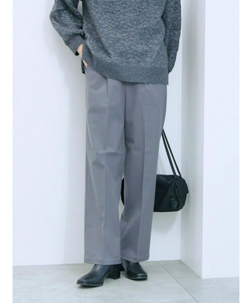 Samansa Mos2 blue（サマンサモスモスブルー）の「サイドタブ付きパンツ（その他パンツ・レディース・チャコールグレー/グレー/ベージュ・F）」の3枚目の写真