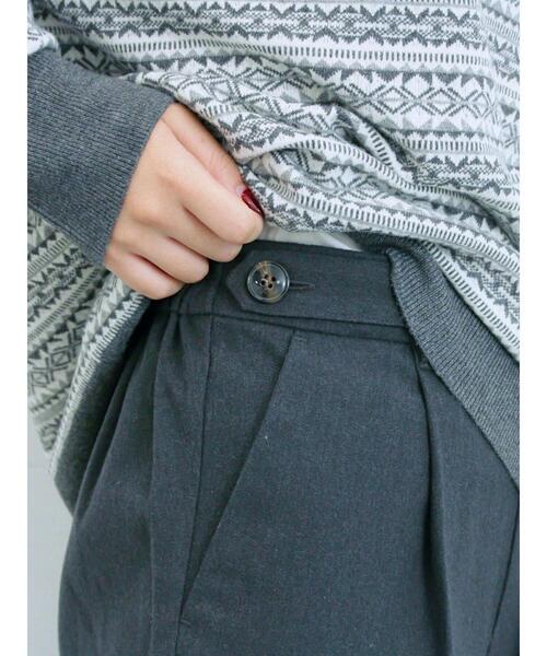 Samansa Mos2 blue（サマンサモスモスブルー）の「サイドタブ付きパンツ（その他パンツ・レディース・チャコールグレー/グレー/ベージュ・F）」の8枚目の写真