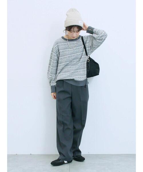 Samansa Mos2 blue（サマンサモスモスブルー）の「サイドタブ付きパンツ（その他パンツ・レディース・チャコールグレー/グレー/ベージュ・F）」の10枚目の写真