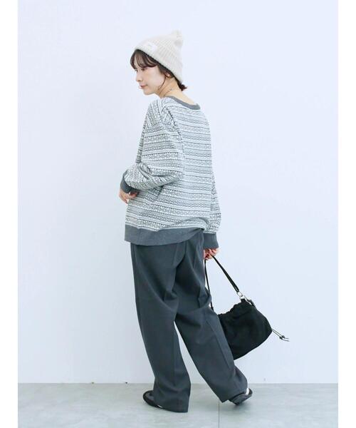 Samansa Mos2 blue（サマンサモスモスブルー）の「サイドタブ付きパンツ（その他パンツ・レディース・チャコールグレー/グレー/ベージュ・F）」の12枚目の写真