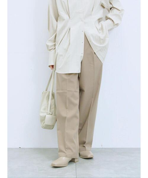 Samansa Mos2 blue（サマンサモスモスブルー）の「サイドタブ付きパンツ（その他パンツ・レディース・チャコールグレー/グレー/ベージュ・F）」の13枚目の写真