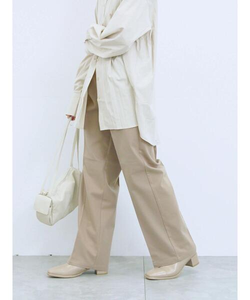 Samansa Mos2 blue（サマンサモスモスブルー）の「サイドタブ付きパンツ（その他パンツ・レディース・チャコールグレー/グレー/ベージュ・F）」の14枚目の写真