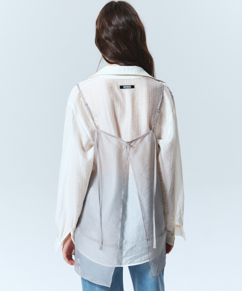 NICK&NICOLE(ニックアンドニコール)の「SEE-THROUGH LAYERED BUSTIER_LIGHT GRAY(Tシャツ/カットソー・レディース・その他・FREE)」の3枚目の写真