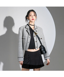 Button Mini Skirt BLACK