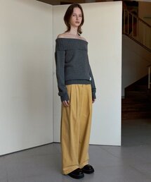 CORDUROY WIDE PANTS (MUSTARD)