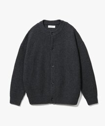 Concise Round Neck Cardigan [Charcoal]