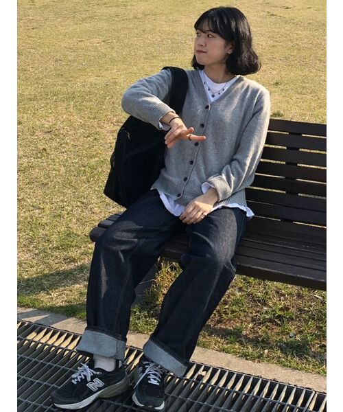 XERO（ゼロ）の「Concise Round Neck Cardigan [Charcoal]（カーディガン/ボレロ・レディース・その他・LARGE/MEDIUM/X-LARGE）」の6枚目の写真