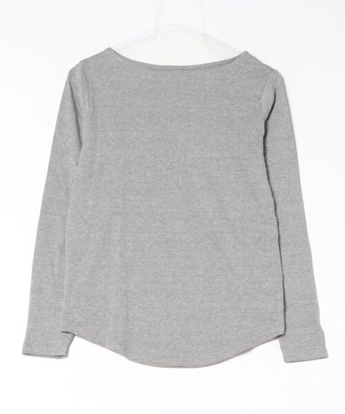 MARAI(マーライ)の「ボートネック長袖カットソー(Tシャツ/カットソー・レディース・杢グレー/チャコールグレー/ブラック/グレイッシュベージュ/カーキ/ピンク/ライトグレー/ホワイト/ネイビー・3L/M/L/4L/LL)」の5枚目の写真