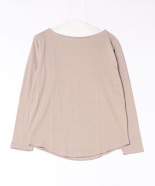 MARAI(マーライ)の「ボートネック長袖カットソー(Tシャツ/カットソー・レディース・杢グレー/チャコールグレー/ブラック/グレイッシュベージュ/カーキ/ピンク/ライトグレー/ホワイト/ネイビー・3L/M/L/4L/LL)」の6枚目の写真