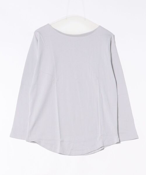 MARAI(マーライ)の「ボートネック長袖カットソー(Tシャツ/カットソー・レディース・杢グレー/チャコールグレー/ブラック/グレイッシュベージュ/カーキ/ピンク/ライトグレー/ホワイト/ネイビー・3L/M/L/4L/LL)」の4枚目の写真