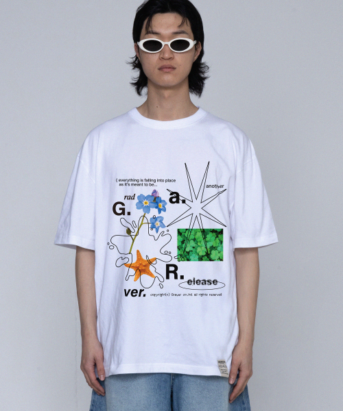 GRAVER（グレーバー）の「[ユニセックス]G NO.1 コラージュ 半袖Tシャツ_ホワイト（Tシャツ/カットソー・レディース・ホワイト・X-LARGE/SMALL/MEDIUM/LARGE）」の2枚目の写真
