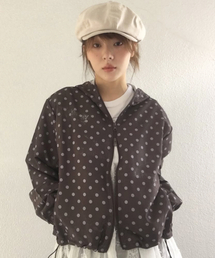 CHICKS（チックス）の「ツイスタードットウィンドブレーカー ブラウン（ナイロンジャケット）」