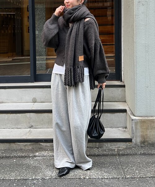 CAPRICIEUX LE'MAGE（カプリシューレマージュ）の「モヘア起毛マフラー（マフラー・レディース・チャコールグレー/ピンク/モカ・FREE）」の6枚目の写真