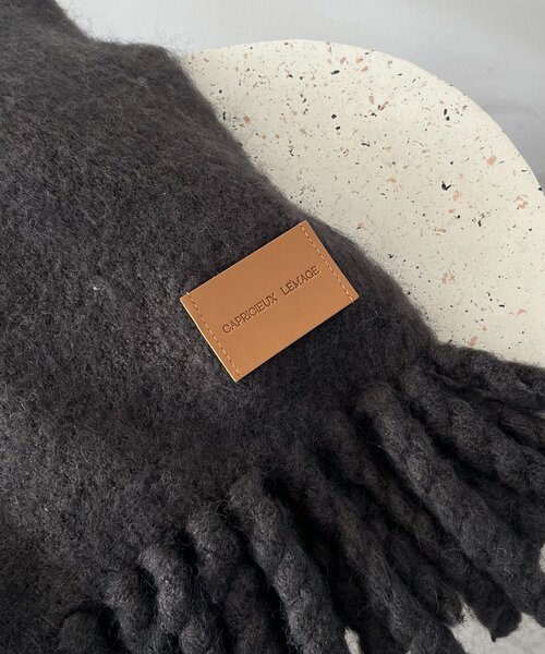 CAPRICIEUX LE'MAGE（カプリシューレマージュ）の「モヘア起毛マフラー（マフラー・レディース・チャコールグレー/ピンク/モカ・FREE）」の10枚目の写真