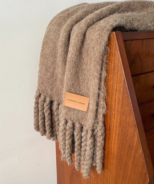 CAPRICIEUX LE'MAGE（カプリシューレマージュ）の「モヘア起毛マフラー（マフラー・レディース・チャコールグレー/ピンク/モカ・FREE）」の14枚目の写真