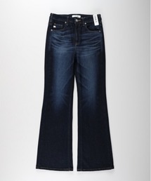 SOMETHING | 【SOMETHING】BODFIRE フレアデニムパンツ (ハイウエスト / 都会的デザイン / 脚長効果)(デニムパンツ)