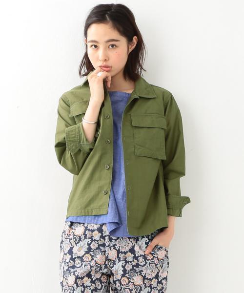 BEAMS BOY(ビームスボーイ)の「【FUDGE5月号掲載】BEAMS BOY / ファティーグ ジャケット(ブルゾン・レディース・ベージュ/オリーブ・ONE SIZE)」の1枚目の写真